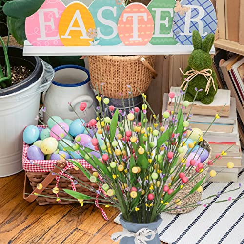 Spwolfrt Spring Berry Stems, 6 Pack Artificial Pastel Pip Berry Picks Easter Stems For Home Centerpiece Vase Windowsill Decoration And Easter Celebration (Multicolor A, 6) #TOP4