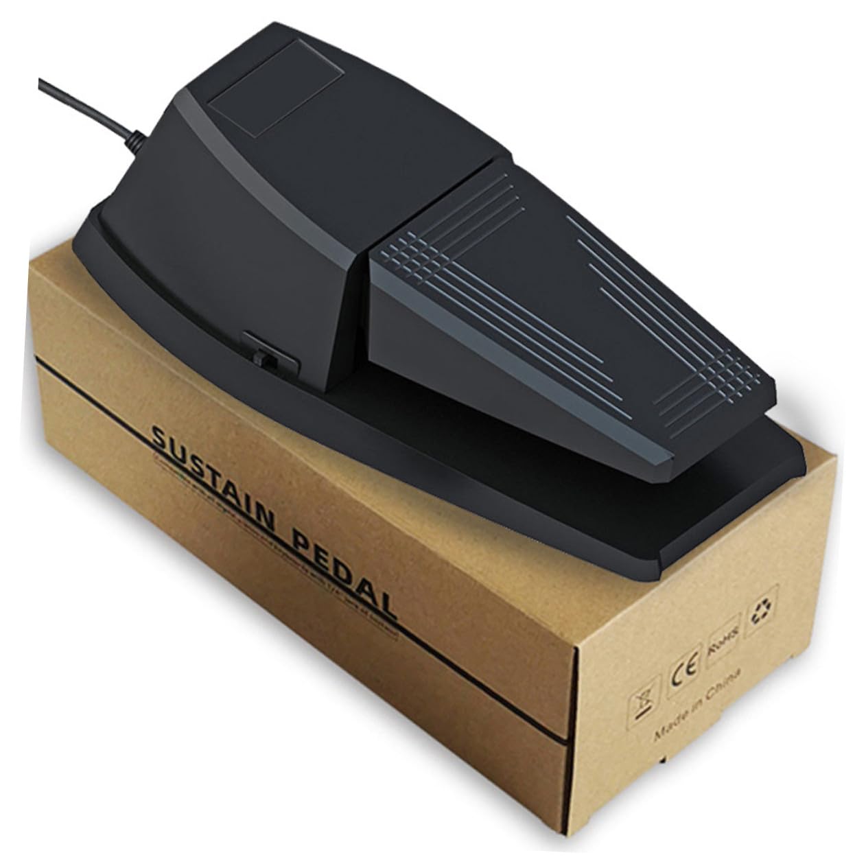 Pedale Sustain per Pianoforte Digitale Nero, Sostituzione | Gomma Abs, Effetto Low Noise e Antiusura, Design Portatile per Tastiera e Accessori Compatibili