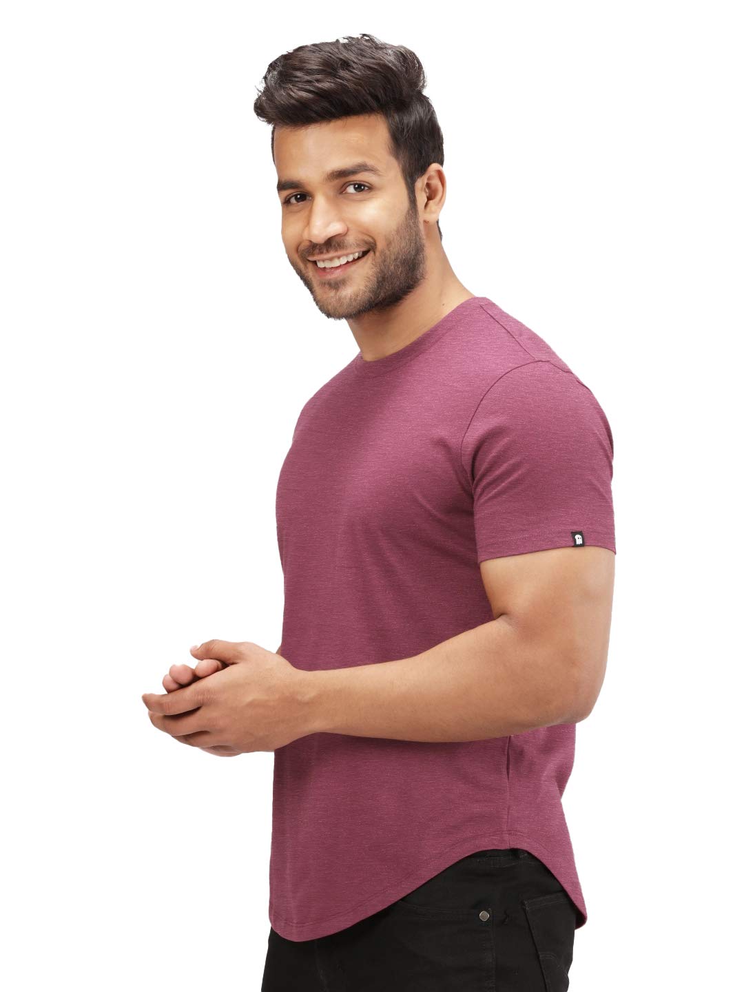 The Souled Store| Maroon Melange Round Neck Mens and Boys Graphic Printed | 100% Cotton Half Sleeve Drop Cut T-Shirts Maroon Color