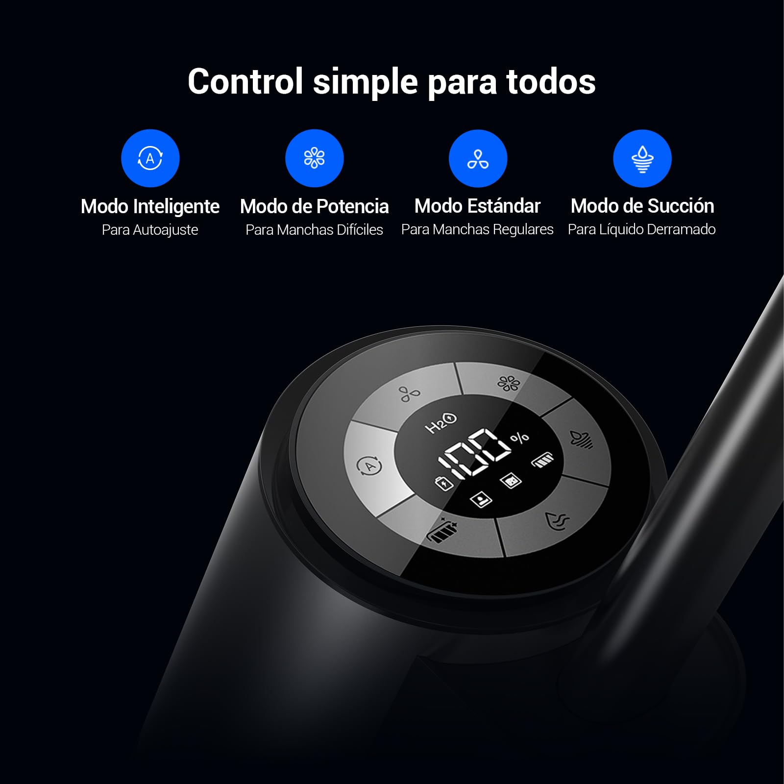 EZVIZ Aspirador Escoba sin Cable en Seco y Húmedo Inalámbrico,Fregasuelos Fregona Potente,Agua Electrolizada,Autolimpieza,Antibacterias y Antiolor,RH2