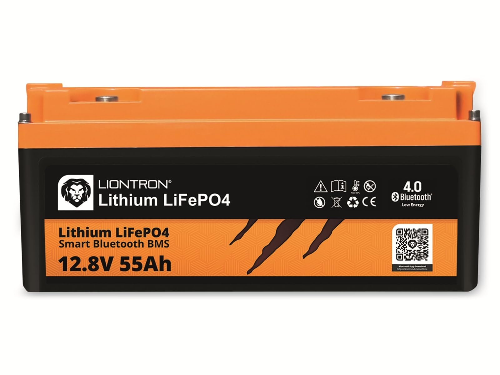 LiFePO4 12,8V 55Ah LX; 704Wh; >3000 Zyklen bei 90% Entladungstiefe (DOD) mit BMS und Bluetooth Überwachung; für Wohnmobil oder Boot 350x170x162mm - LISMART1255LX