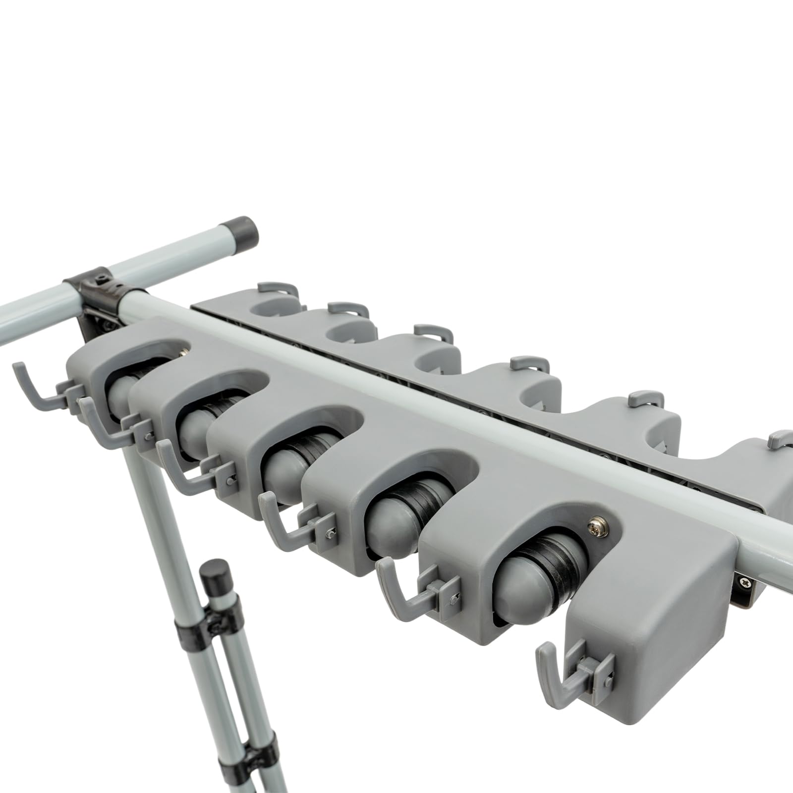 Soporte para fregona extraíble, soporte para escobas, almacenamiento para dispositivos de limpieza, altura 75-125 cm, carrito de limpieza móvil, soporte para utensilios de jardín, soporte para escobas