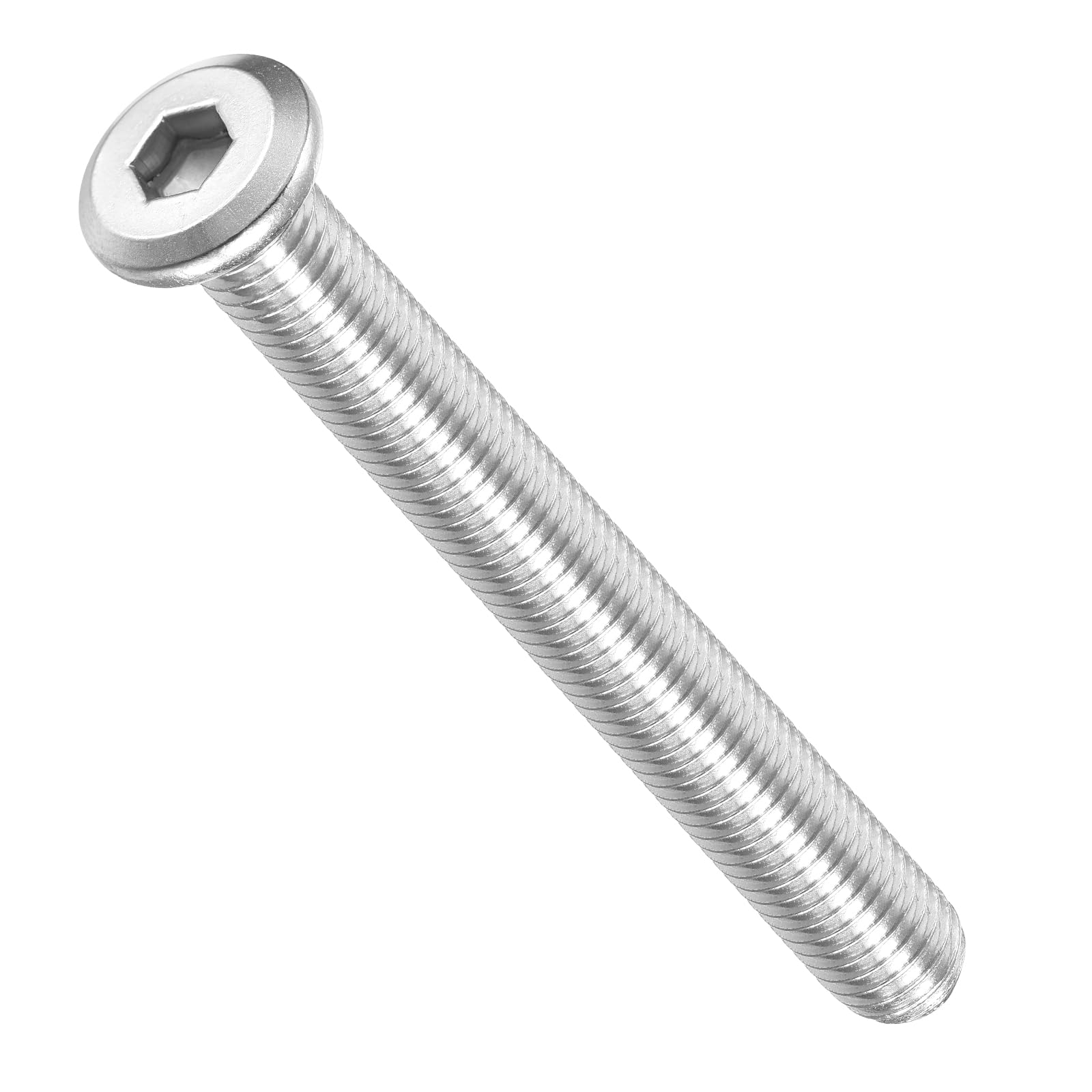 METALLIXITY Flat Head Hex Socket Cap Screws Bolts(M10-1.5x90) 6Pcs, 304 Stainless Steel Hex Socket Furniture Bolts Screws