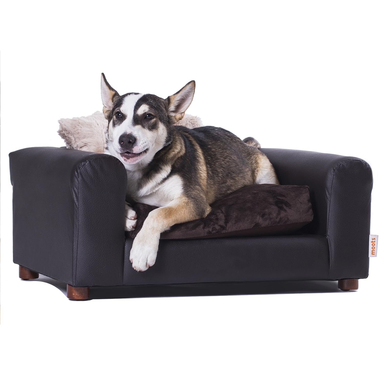 Moots Premium Leatherette Dog Sofa Small Espresso