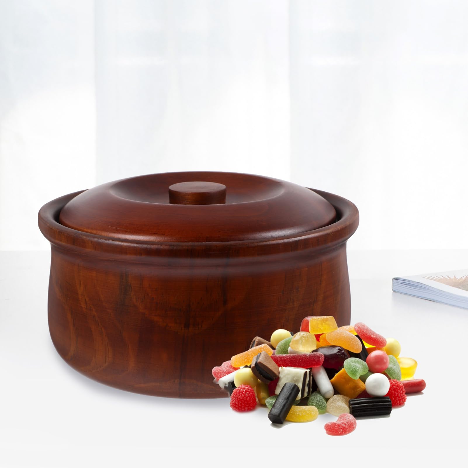 Snackschale mit Deckel für Dessert und Snack, Kaffeefarben