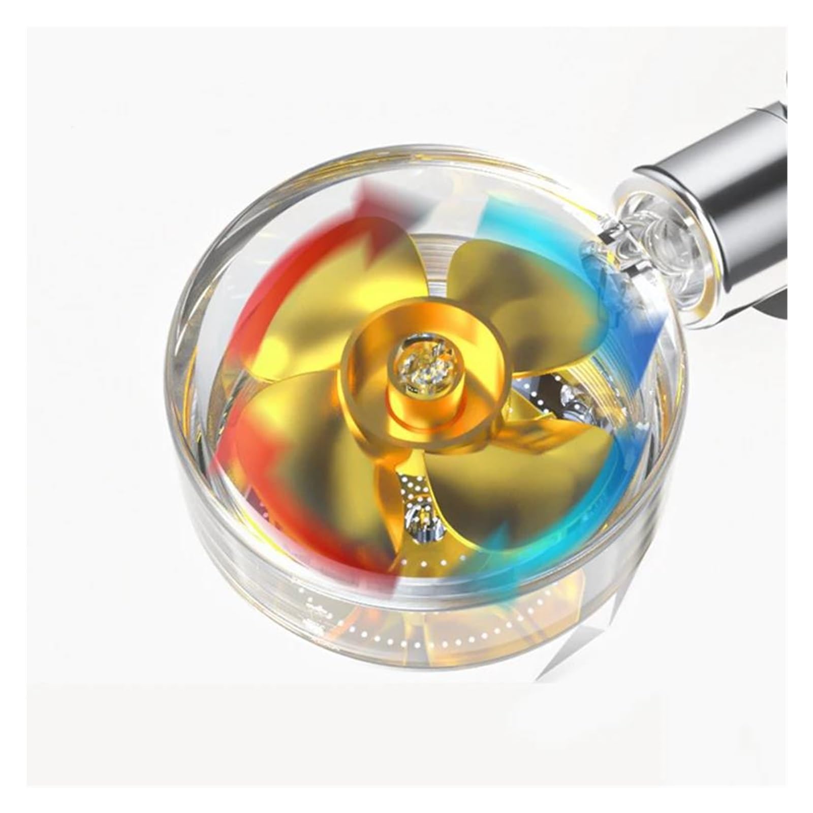 Soffione doccia ad alta pressione con flusso a risparmio idrico, rotazione a 360 gradi, con piccolo ugello a pioggia in ABS.(Yellow)