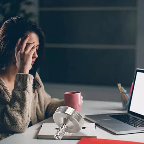 Miniatura 5 de BORDSTRACT Parte superior giratoria de acero inoxidable, giroscopio de dedo para aliviar el estrés, mini giroscopio de escritorio, mata el tiempo,