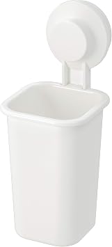 IKEA Vantuzlu diş fırçası tutucu, beyaz, delme yok, vidalama gerektirmez, kolay montaj. TISKEN .