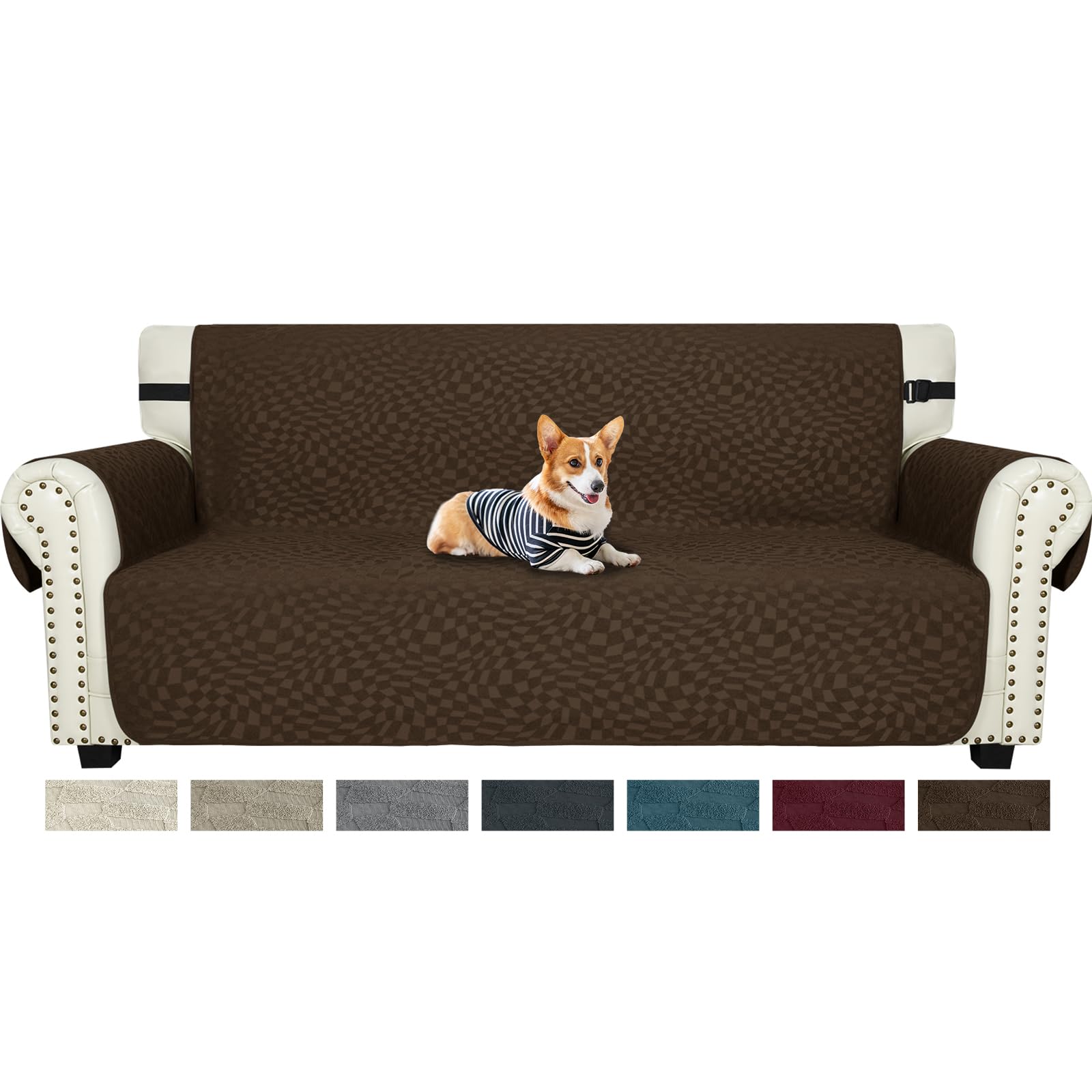 Ystyle Funda Sofa 3 Plazas, Fundas Sofa Anti Perros, Protector Sofa, Fundas De Sofa Anti Gatos, Fundas para Sofa Antideslizante, Funda De Sofa Resistente Al Polvo Y Manchas, Café