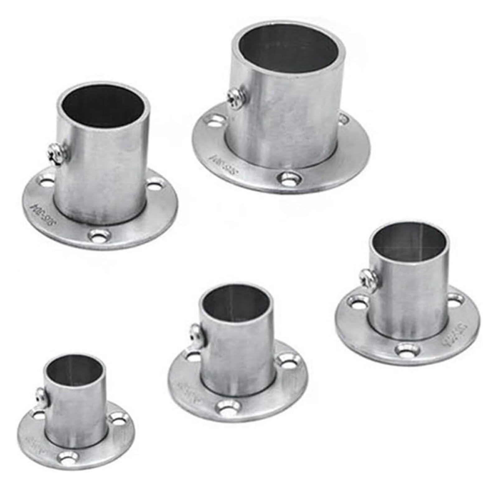 Ugzpwqlnx One Color Stainless Steel Pole Socket Flange Rod, Stainless Steel Rod Holder Flange Socket 16-32Mm Pipe Bracket For Closet(22Mm)