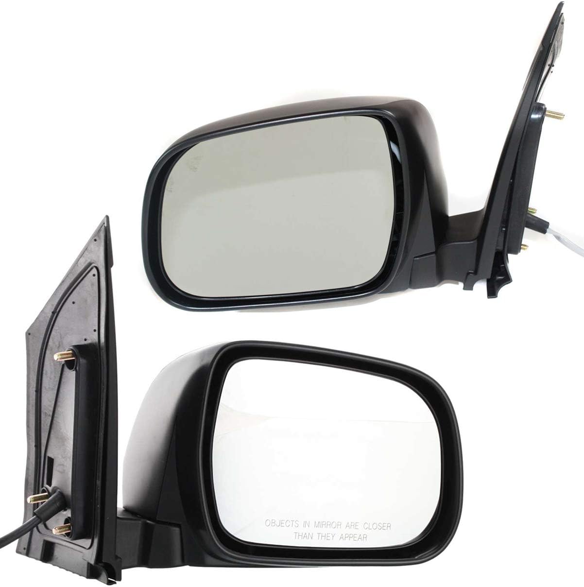 Kool Vue Driver & Passenger Side Power Door Mirrors For Toyota Sienna 2004-2010, Passenger Side Mirror Replacement, Textured