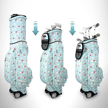 Amazon | ホイール付きカートタイプゴルフ キャディバッグ、格納