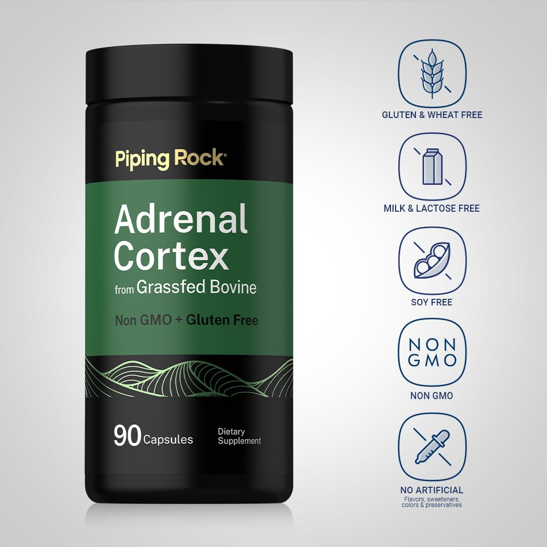 Piping Rock Adreneal Cortex Supplement | 90 Capsules | from Grassfed Bovine — Amazon image 3