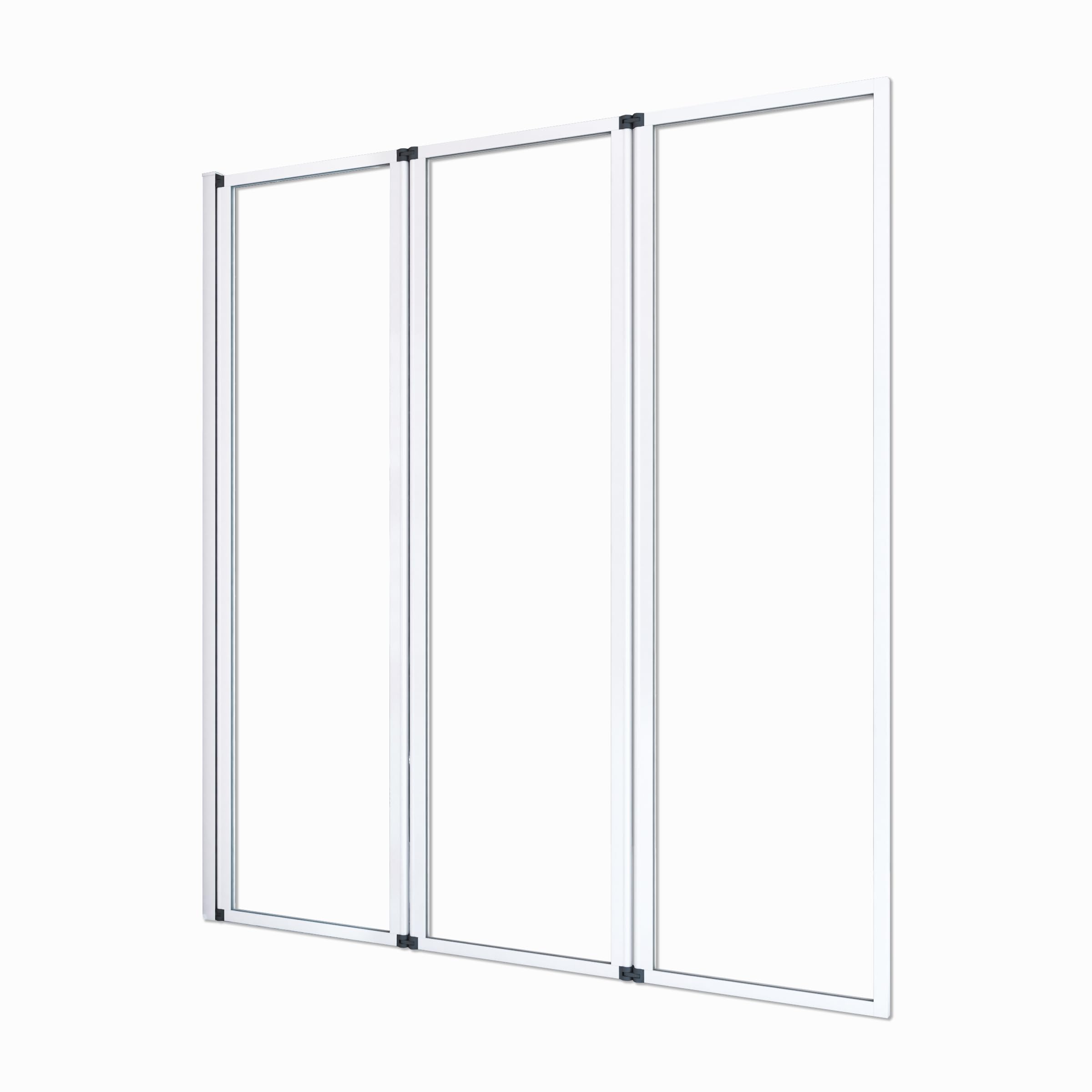 Marwell Triple White - Mampara de ducha para bañera (125 x 143 cm), color blanco