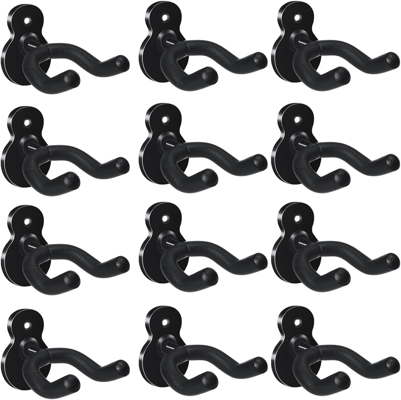LALAOKS Guitar Hanger Guitar Wall Mount for Acoustic Electric and Bass Guitars,Ukulele (12Pack)