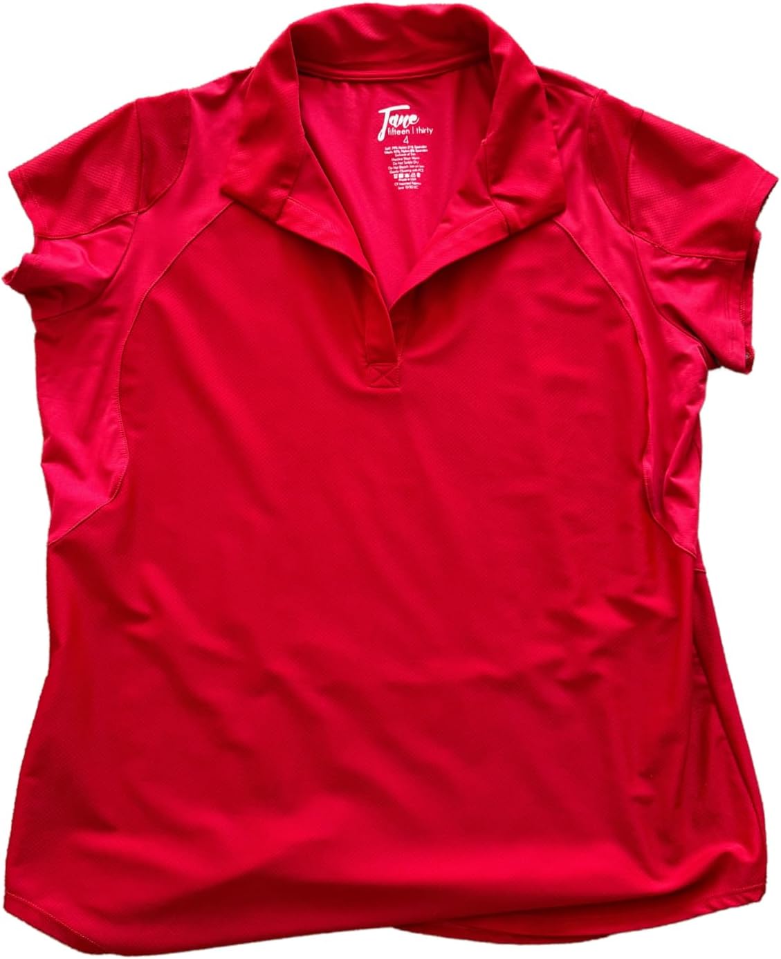 Women's Cap Sleeve Golf Shirt Sporty Jersey Material, High-Low Hem, Mesh Accents - Available Small- 4X
