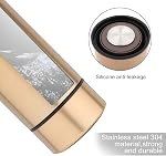 QiCheng&LYS- Mug d'isolation avec affichage de température 17 OZ/500ML Mug de sport d'isolation de voyage est sans BPA, sans PVC, 304 Acier inoxydable adapté à l'eau froide et chaude (or)