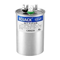 Vista 1 de BOJACK 40+7.5 uF 40/7.5 MFD ±6% 370V/440V CBB65 Condensador de arranque circular de doble ejecución para funcionamiento del motor de CA o arranque