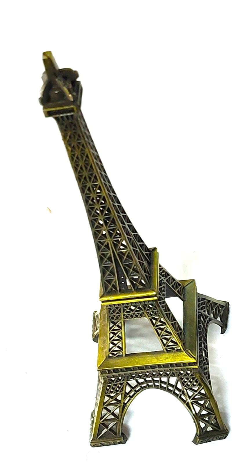 Peters Pence- Antique Finish Paris Eiffel Tower Metal Miniature Statue Decorative Showpiece - 22 cm
