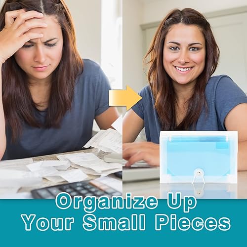 Miniatura 5 de H4D Organizador de recibos de cupón, organizador de archivos de acordeón de 13 bolsillos, carpeta pequeña de plástico para almacenamiento de recibos