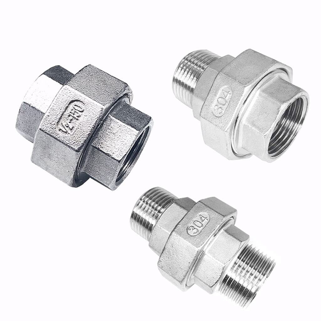 1 Stück 304 Edelstahl BSP Stecker auf Außengewinde Kupplung Union Anschluss Rohrverschraubung –(1/2Inch)