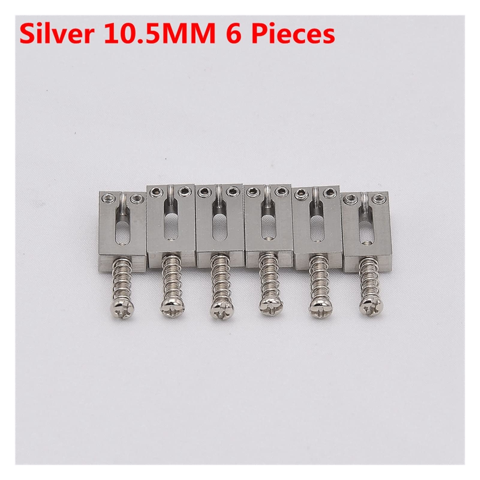 Accesorio repuesto puente 1 Set (6/7/8 Piezas) Puente De Guitarra Eléctrica Sillín De Acero Para S T Accesorios De Guitarra (Color : 10.5MM Silver 6 Pieces)