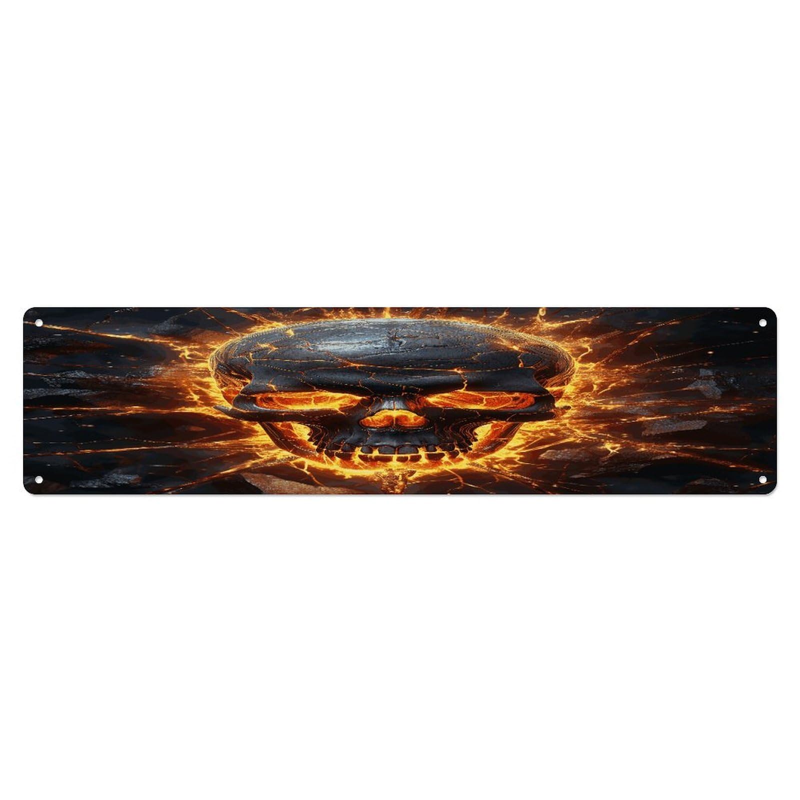 Adfgyerh Style Shattering Of Skull Wall Decor Aluminum Waterproof. Plaque, Practical Gift,Sign 15.7X3.9 Inch Poster,For Home, Office, Business, Garage– Indoor/Outdoor