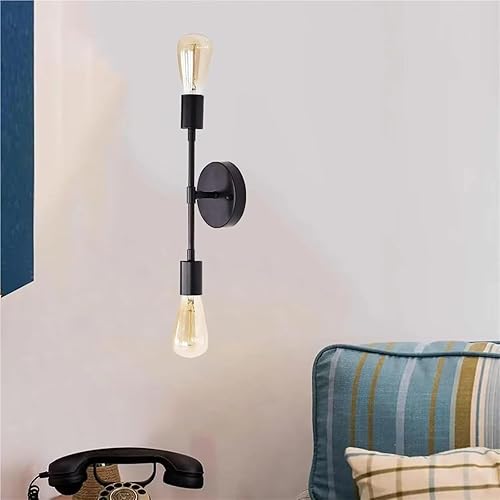 Miniatura 6 de Lámpara de pared industrial retro con 2 luces para espejo de tocador, apliques dobles para cocina, sala de estar, dormitorio, E27 Lampara Pared,