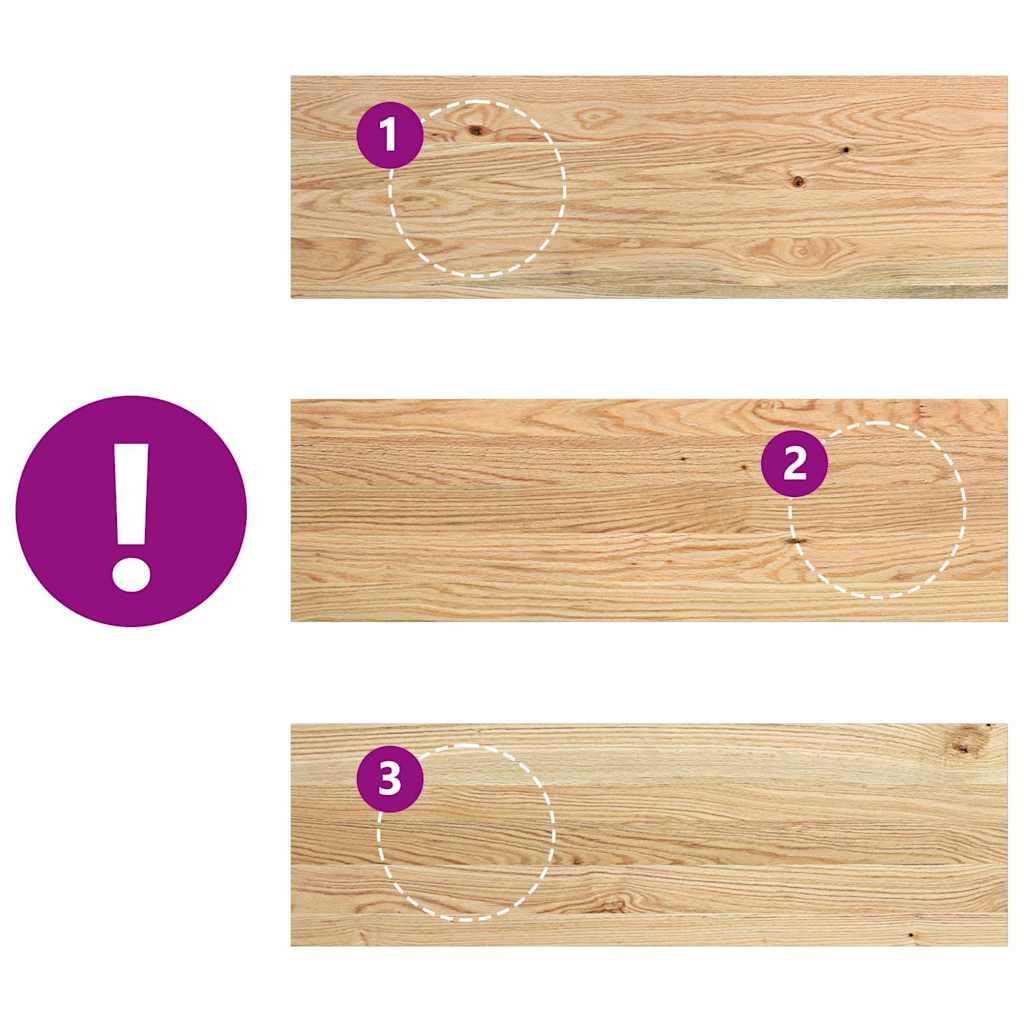 Juego de 2 peldaños de madera maciza de roble 80 x 25 x 2 cm, peldaños de madera sin tratar para renovación de escaleras y alféizar de ventana, robustos peldaños de roble finamente pulido
