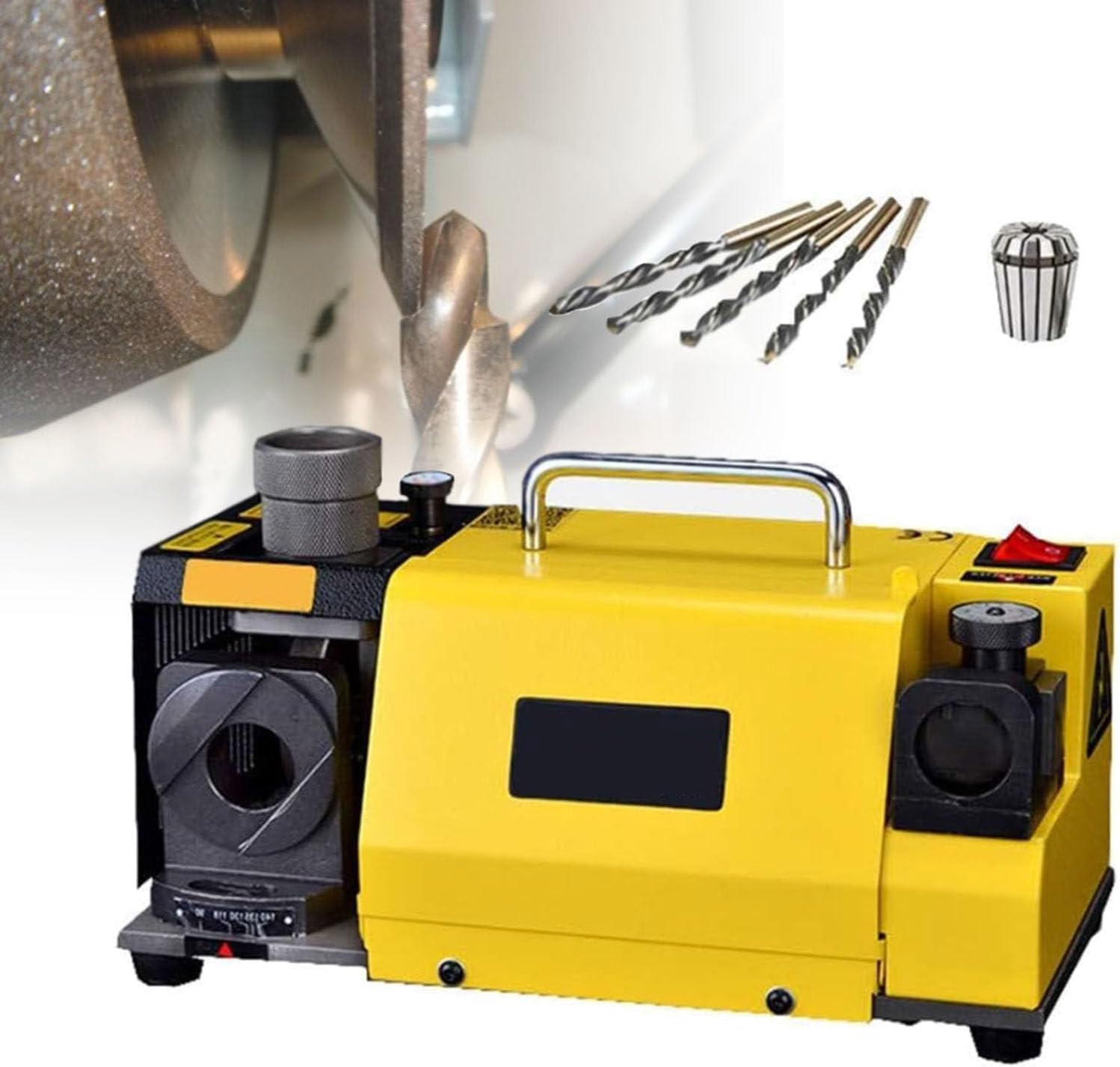 Afilador de brocas, ángulo ajustable de 3 a 13 mm, alta precisión, herramienta de afilado portátil para ángulo de punto de 95° a 135°, con 11 recogidas