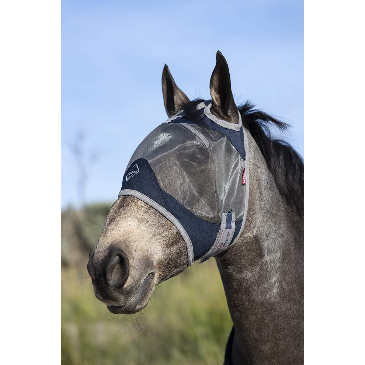LeMieux Horse Armour Shield Standard Mask in Navy - Breathable Bamboo Lining - UV Protection - XS