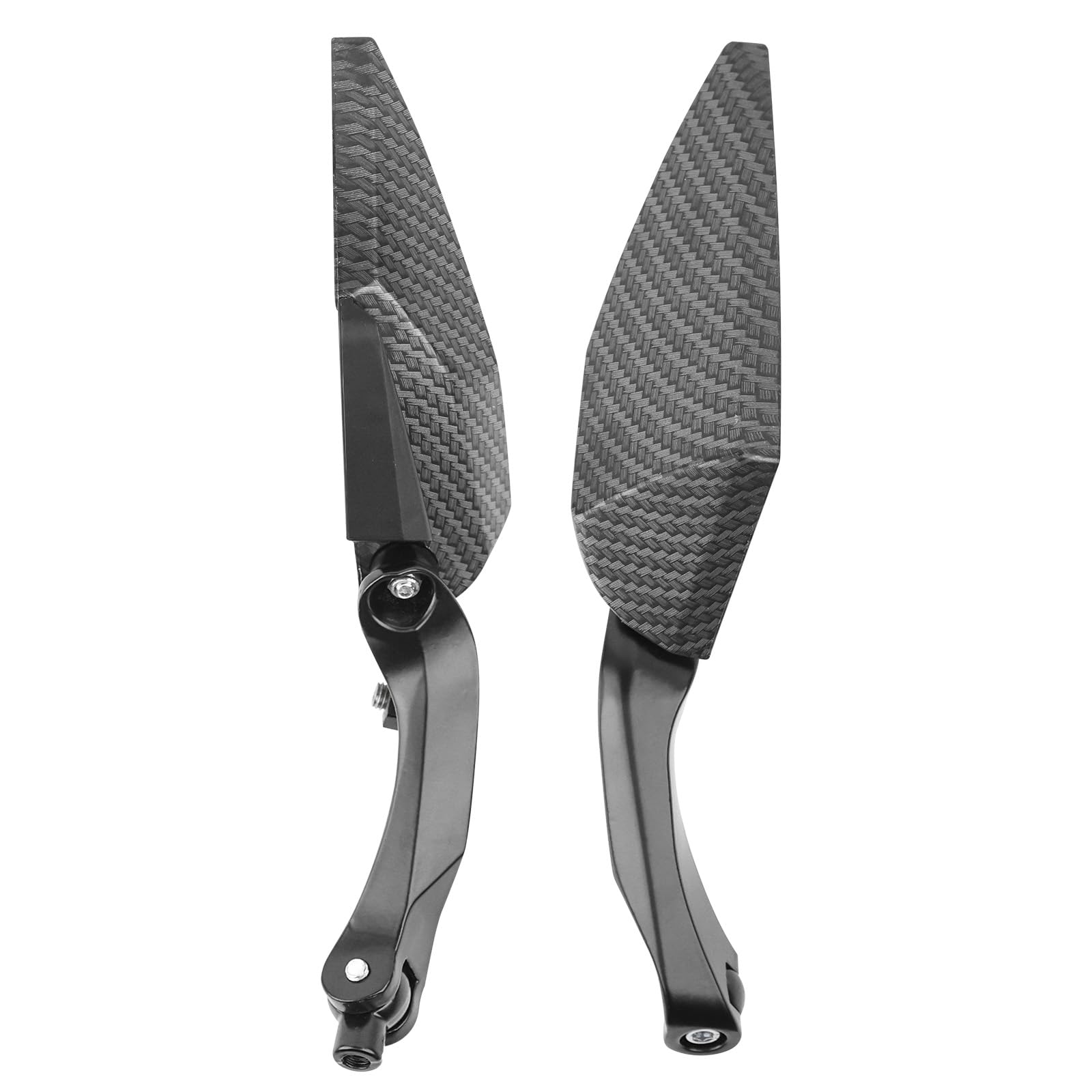 Riloer Set di 2 Specchietti moto universali, Specchietti scooter, Coppia specchietti laterali per moto in fibra di carbonio nero da 8 / 10mm