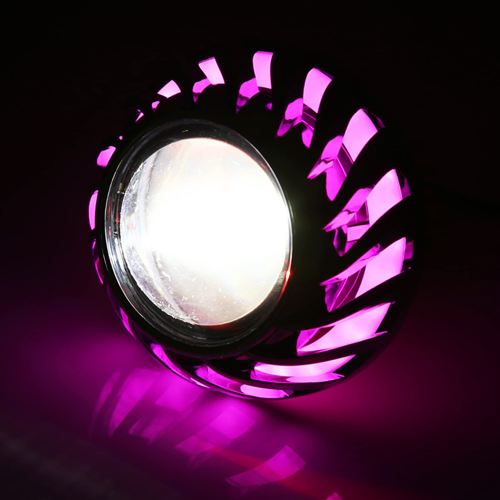 Proiettore LED 12V Per Moto - Doppia Luce Rosa E Blu 30W 1200lm Con Lente Diavolo Occhi - Foto 6