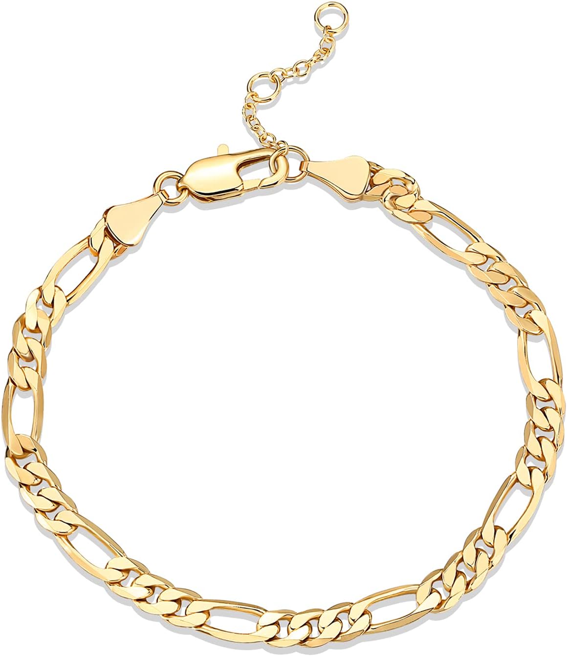 PAVOI 14K Gold Plated Paperclip/Curb/Figaro Chain Adjustable Bracelet for Women PAVOI 14K Gold Plated Paperclip/Curb/Figaro Chain Adjustable Bracelet for Women