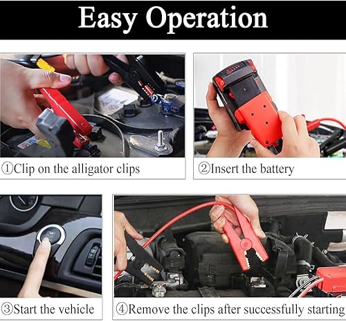 Miniatura 2 de Cables de puente con adaptador compatibles con Mil.waukee M18 de 18 V, cables de refuerzo automotrices de 2 pies 8 AWG, línea de herramientas