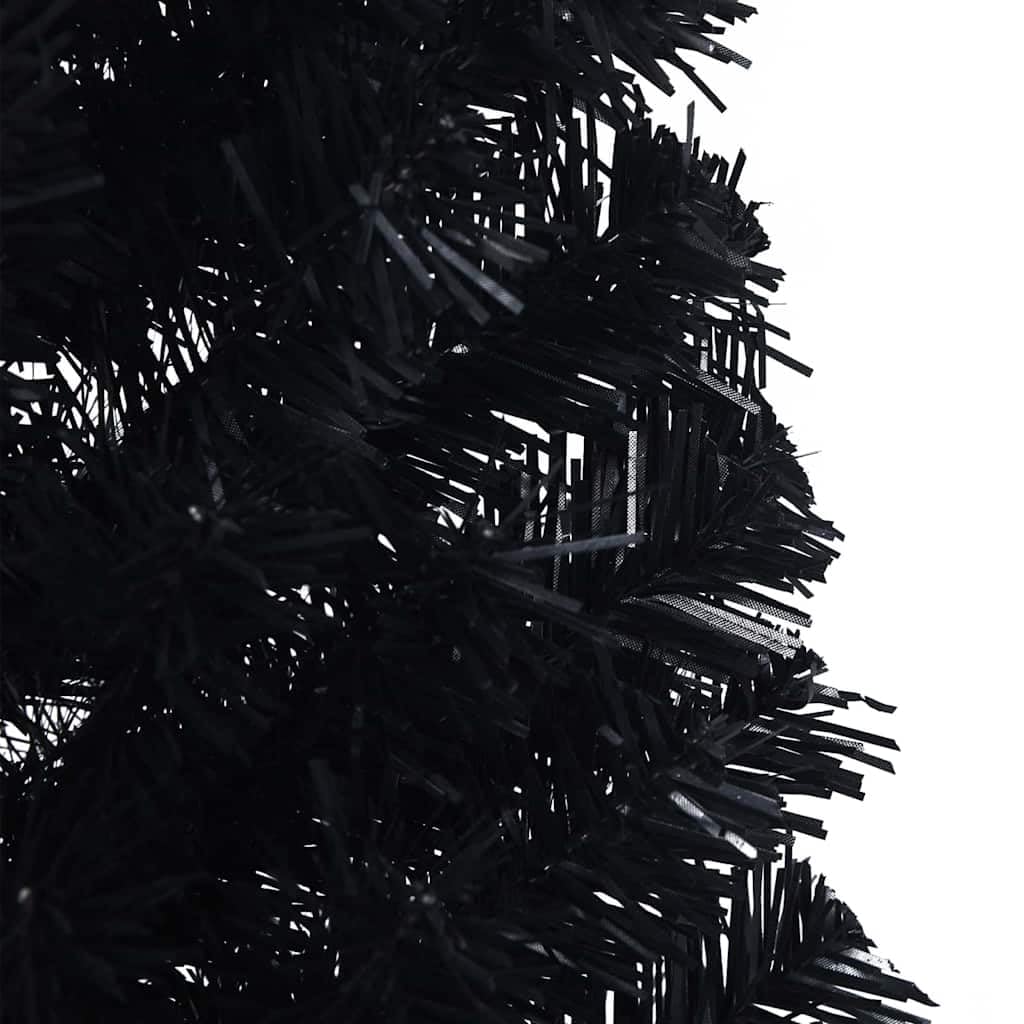 vidaXL Künstlicher vorbeleuchteter Weihnachtsbaum Schwarz 120 cm PVC