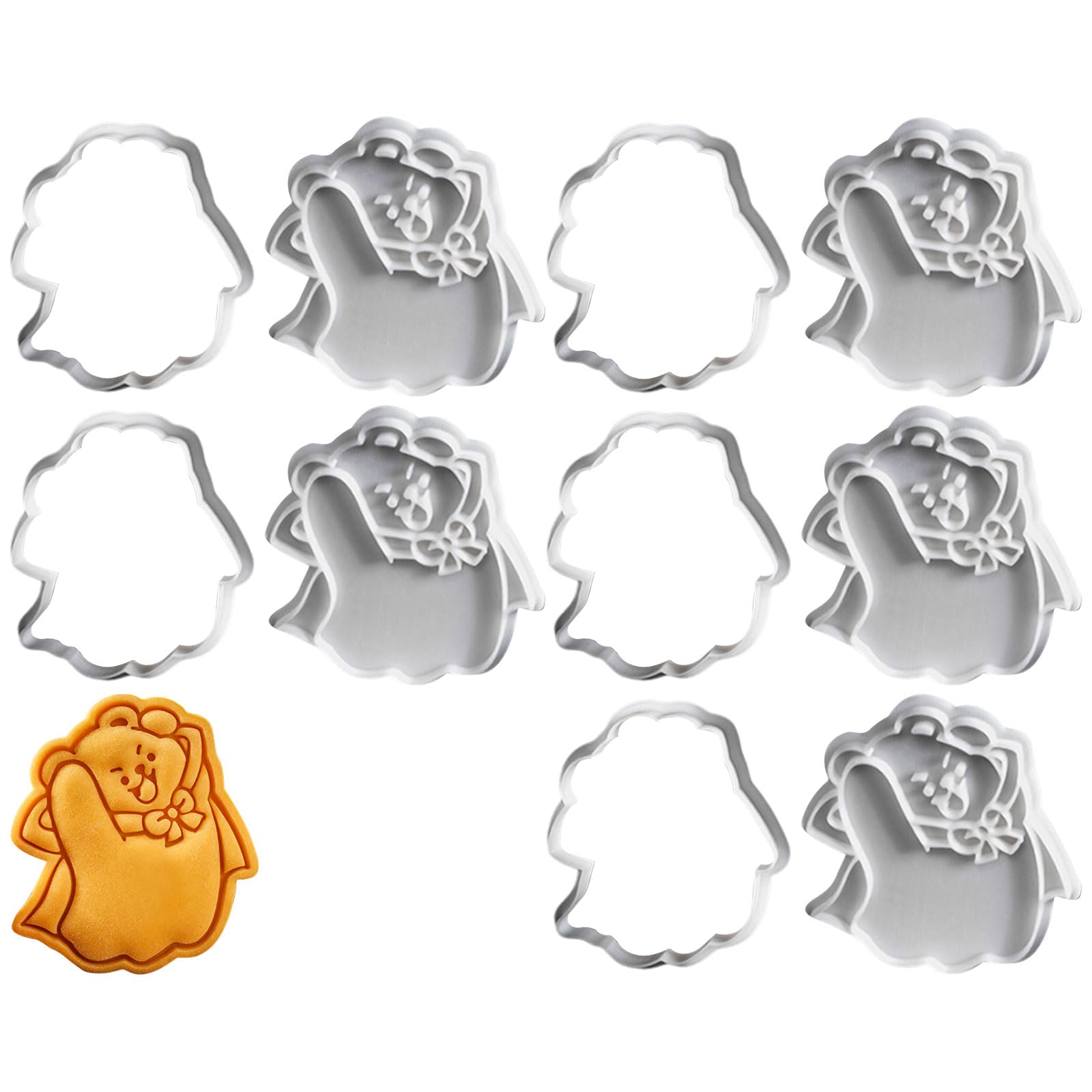 Xinsheinelry 5 Set Halloween Cookie Cookie Press Biscuit Molds Biscuit Molding Bear Shape Baking Supply Dough Molds for Halloween