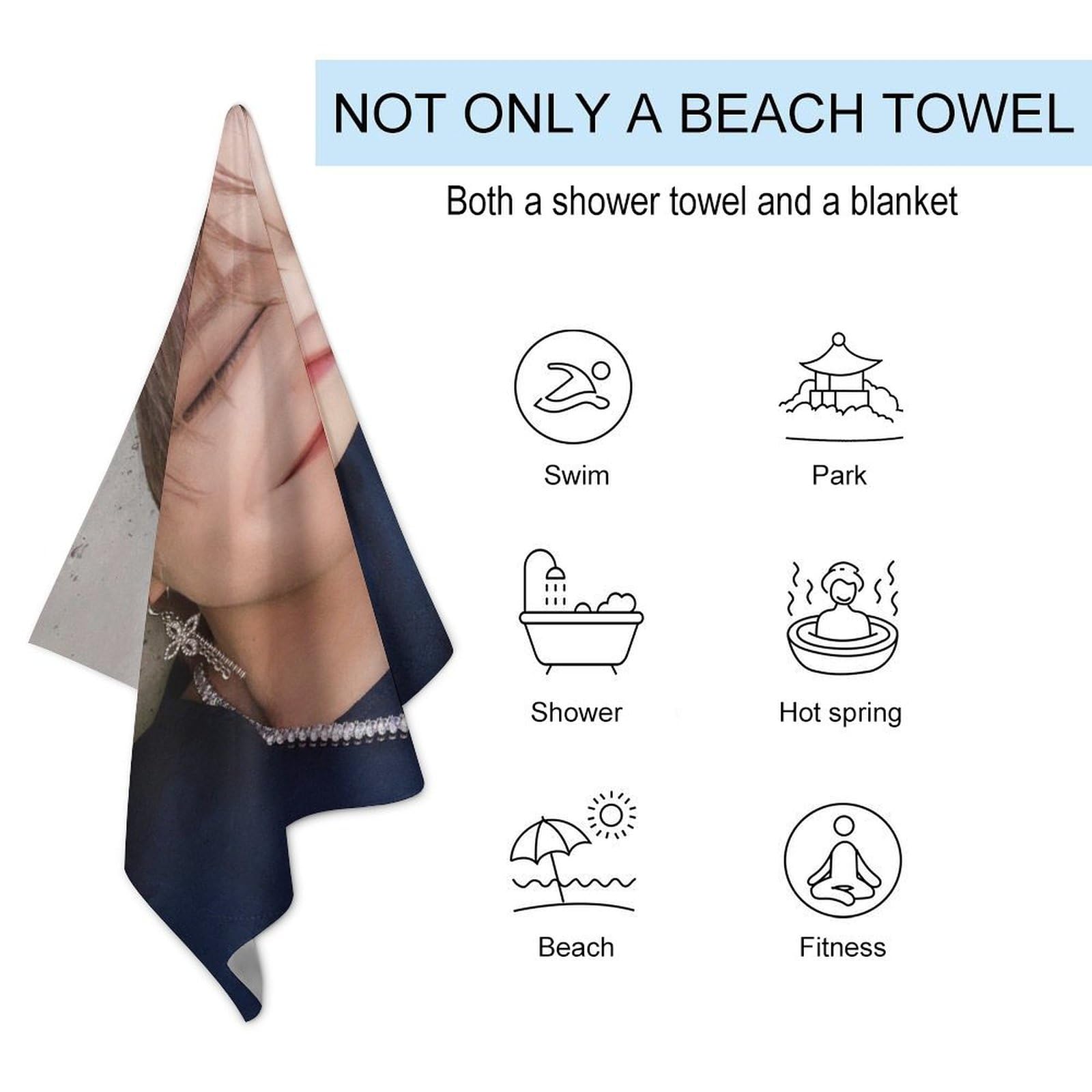 Amazon.co.jp: 白岩瑠姫ビーチタオル 大判 速乾・超吸水・軽量