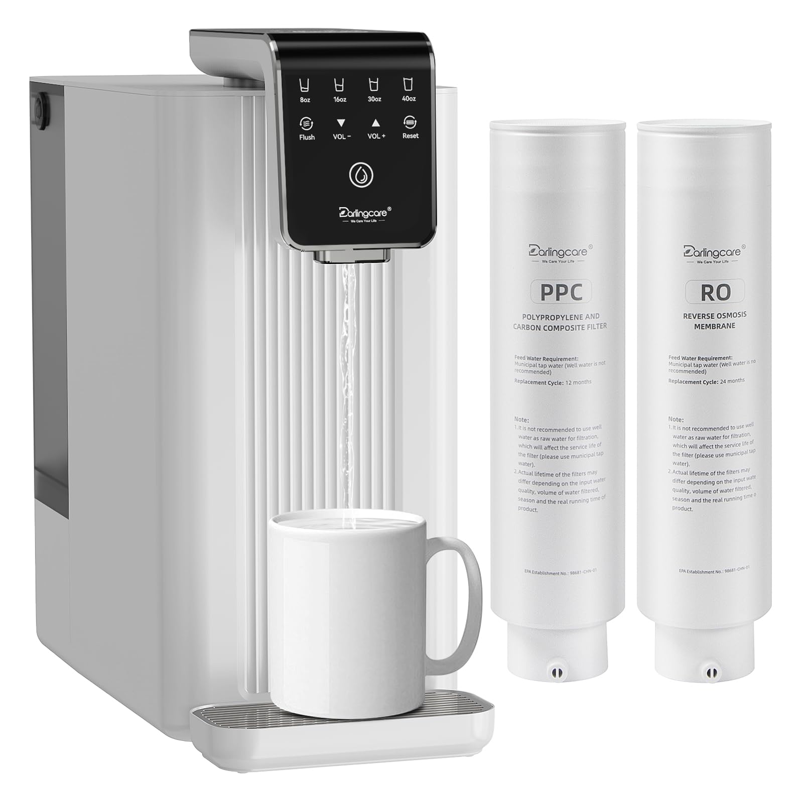 Photo 1 of Reverse Osmosis Water Filter Countertop : 6-Stage Reverse Osmosis System with UV TDS Monitor 3:1 Pure to Drain Darlingcare Water Purifier for Kitchen Office Home (Ivory White)