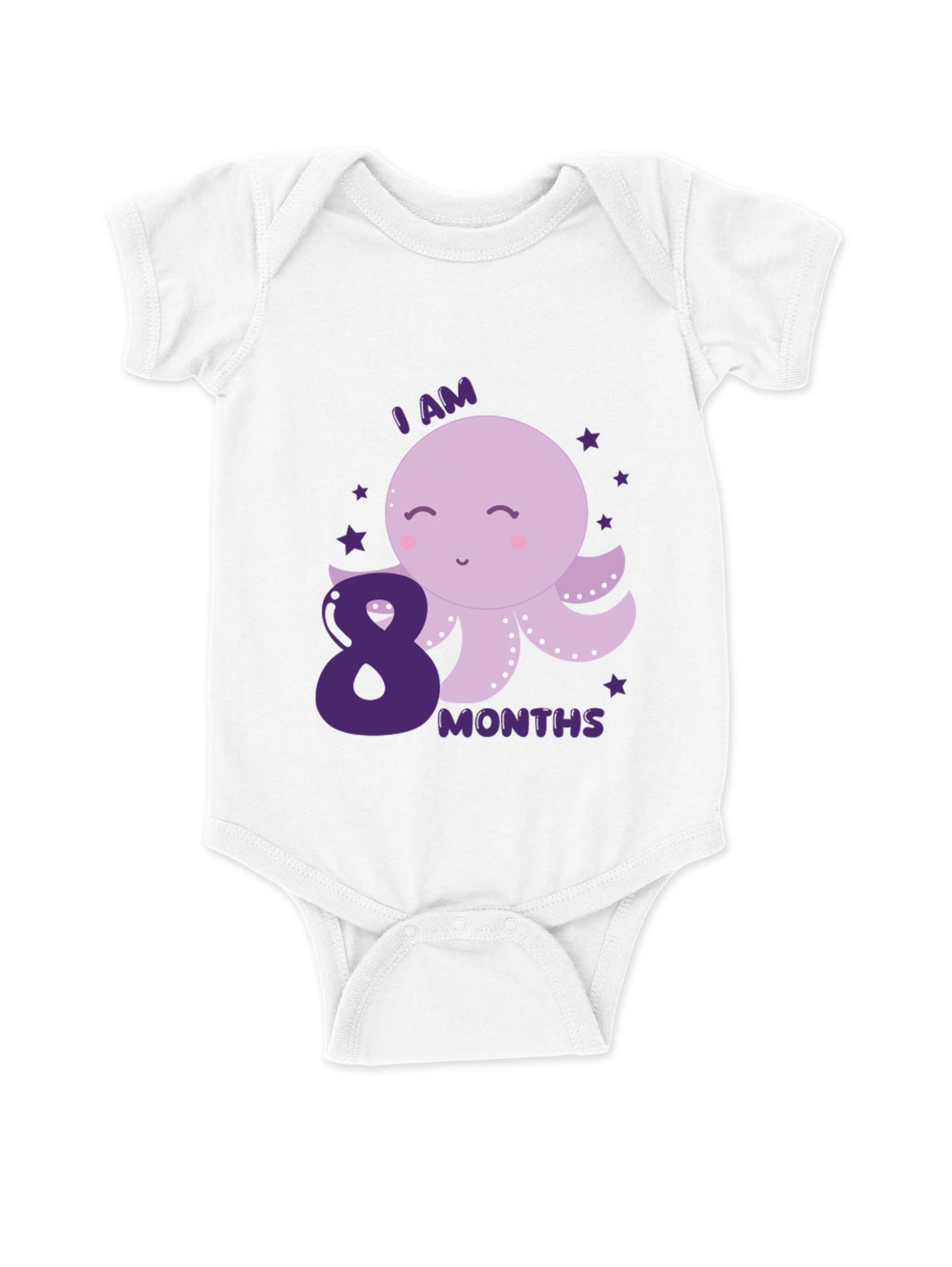 drobe Cotton 8 Month Birthday Print Romper Newborn White Baby Romper for baby girl & baby boy-picture-26