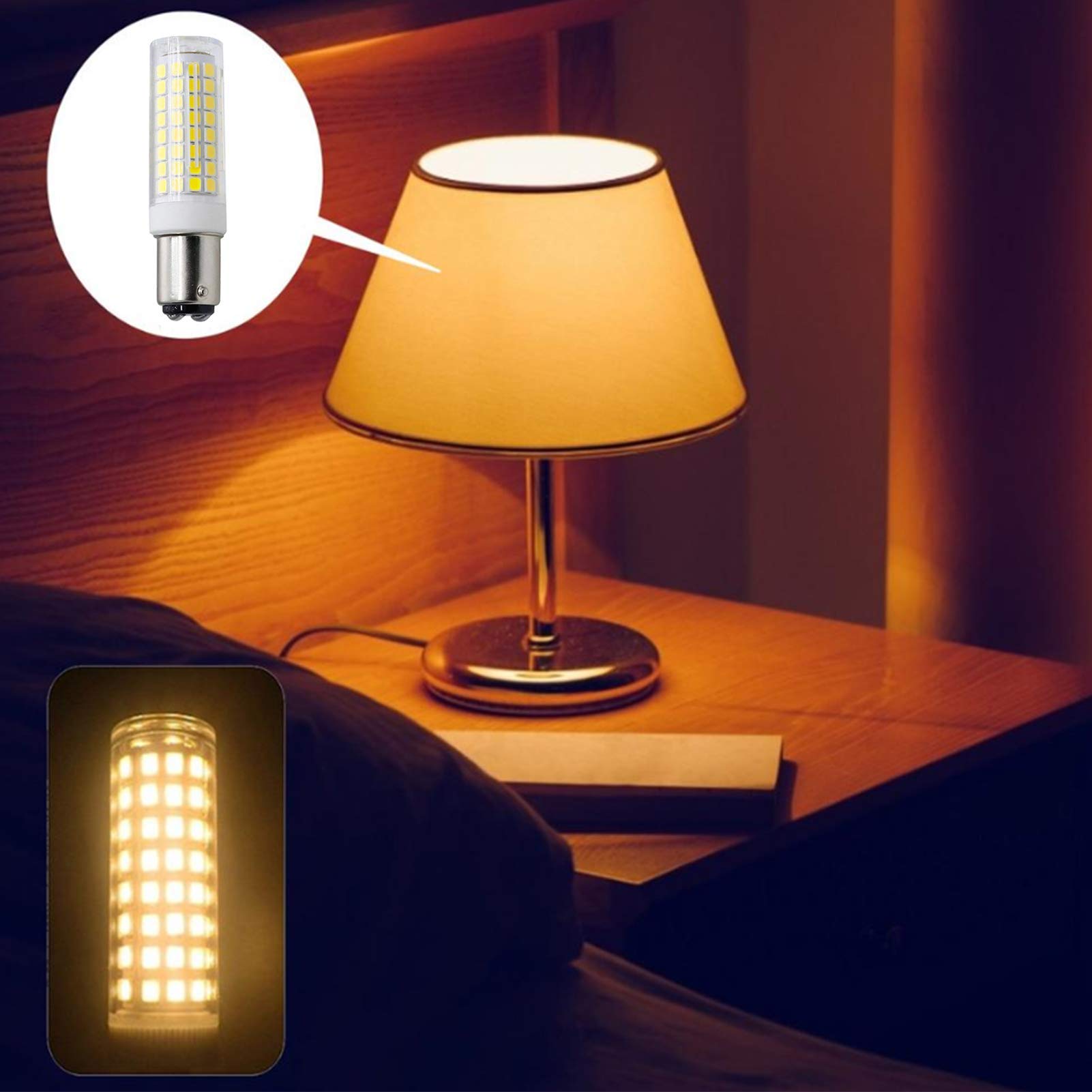 Bombilla LED tipo maíz BA15D 10W, 4 unidades. Bombilla LED regulable con base bayoneta doble contacto. Reemplazo equivalente a bombilla halógena 80 W, 1000 lm, utilizada bombilla colgante máquina cos
