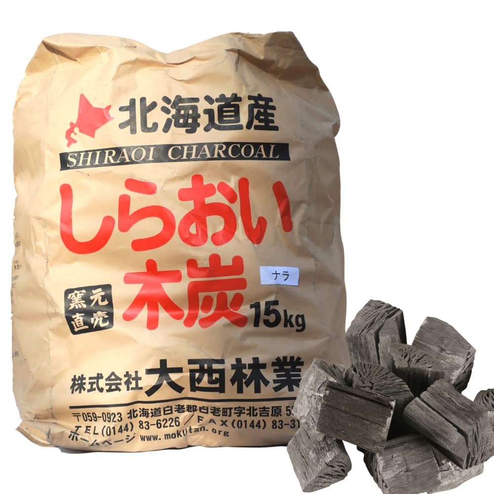 Amazon.co.jp: しらおい木炭15kg（楢・バラ炭） 無煙無臭の硬質
