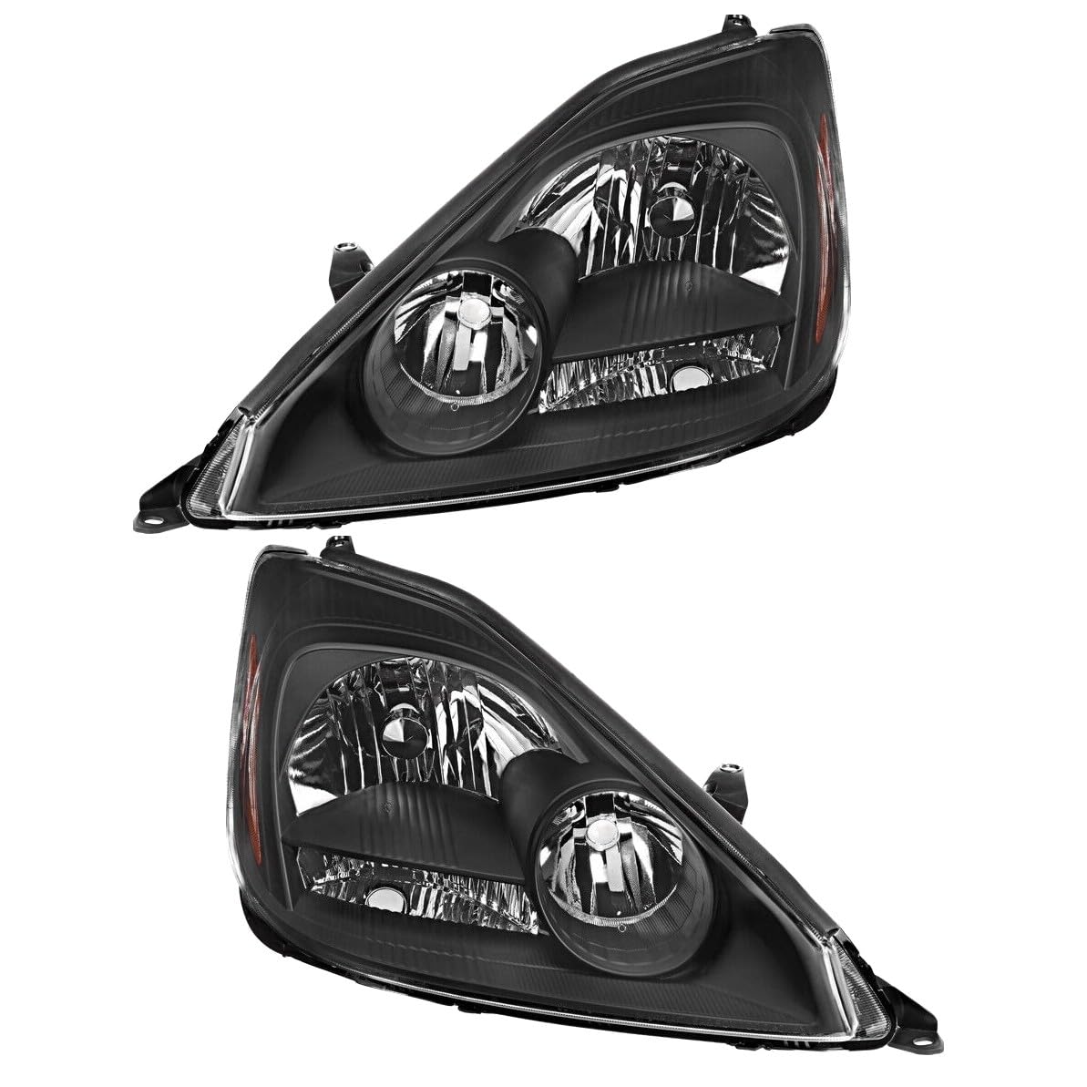 YIZISECCE Front Left Driver and Right Passenger Side Matte Black Housing Clear Lens Reflector Headlight Without Bulb Headlights Headlamps for Toyota for Sienna 2004-2005