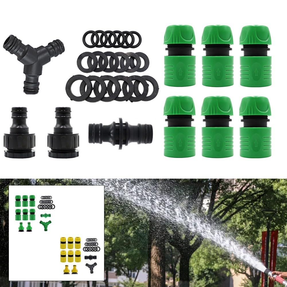 Kit di connettori rapidi per tubi flessibili, accoppiatore per riparazione irrigazione, 1/2 tubo dell'acqua, connettore rapido per giardinaggio, irrigazione e irrigazione (verde