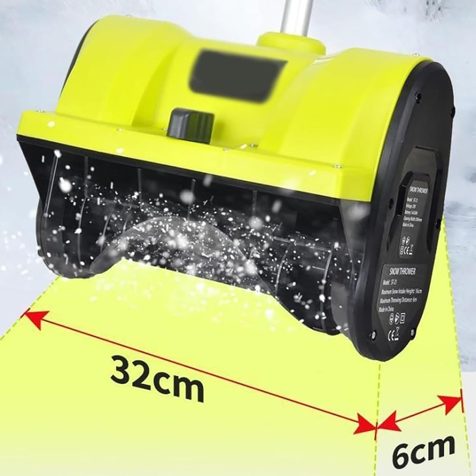 Spazzaneve elettrico senza fili, pala da 1200 W per una rimozione efficiente della neve, strumento ricaricabile con direzione regolabile per una facile pulizia del vialetto