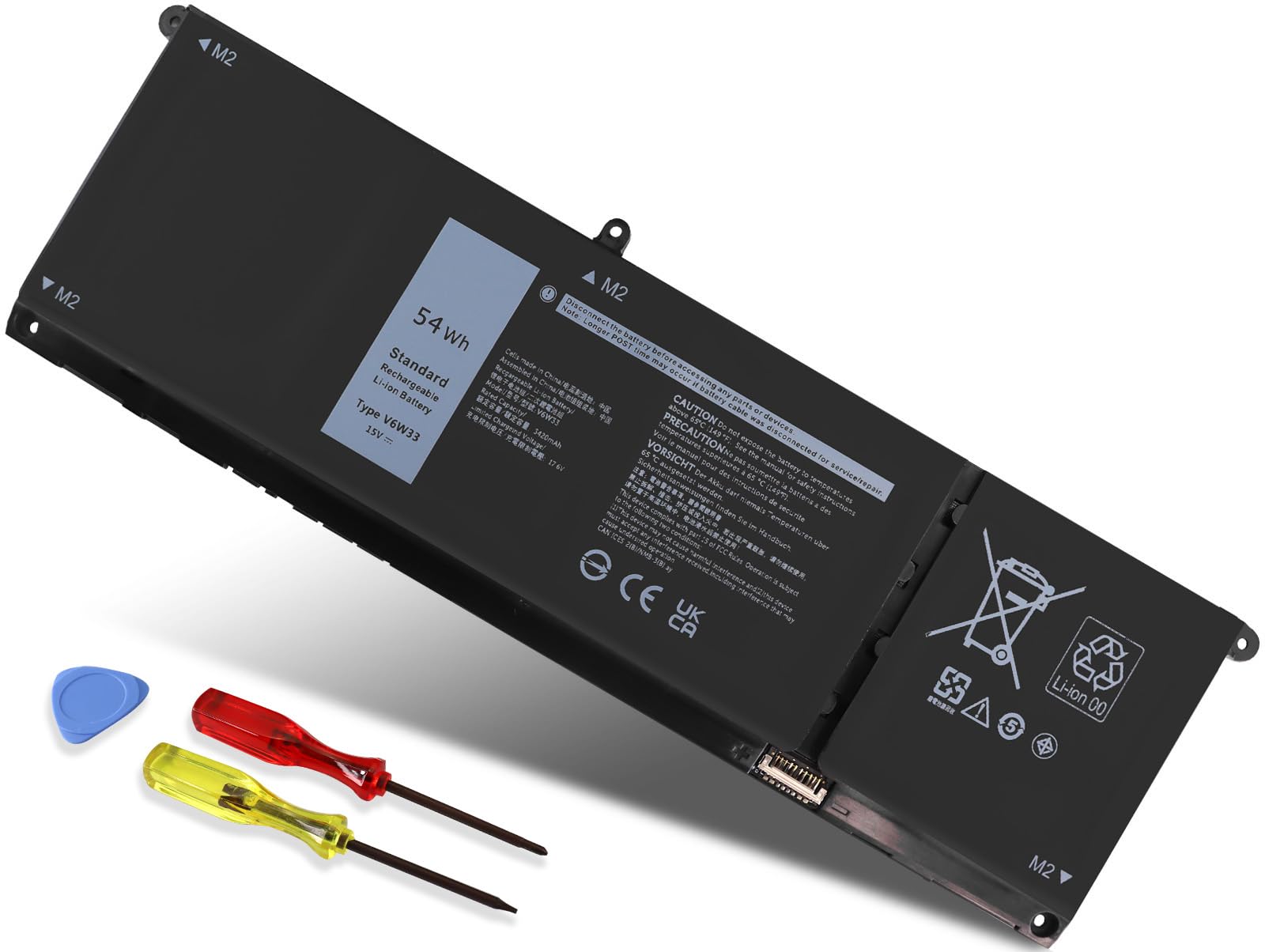 DMKAOLLK V6W33 Battery Replacement for Dell Inspiron 15 3511 3520 3515 3510 5510 5515 5518 5310 5635 5625 5630 Latitude 3320 3330 3420 3520 Vostro 3515 3525 Series 15V 54Wh