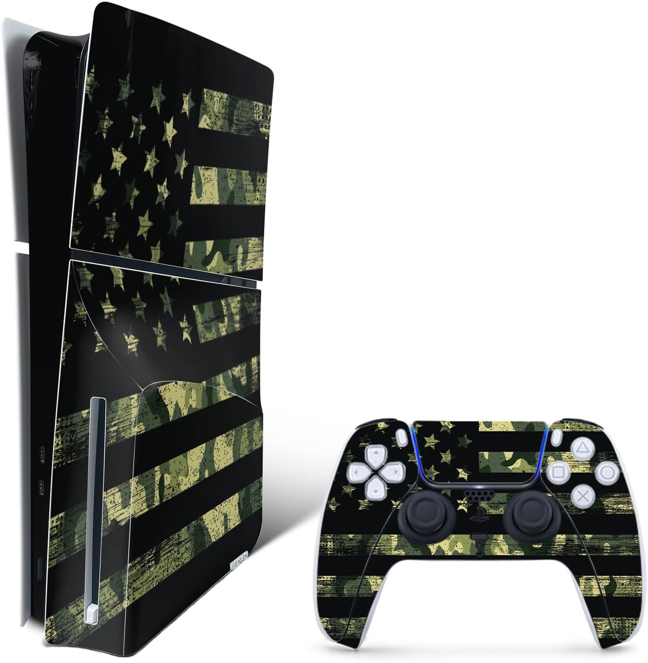 MightySkins Skin Compatible with Playstation 5 Slim Disk Edition Bundle - Modern Hex | Protective, Durable, and Unique Vinyl Decal wrap Cover | Easy to Apply | Made in The USA