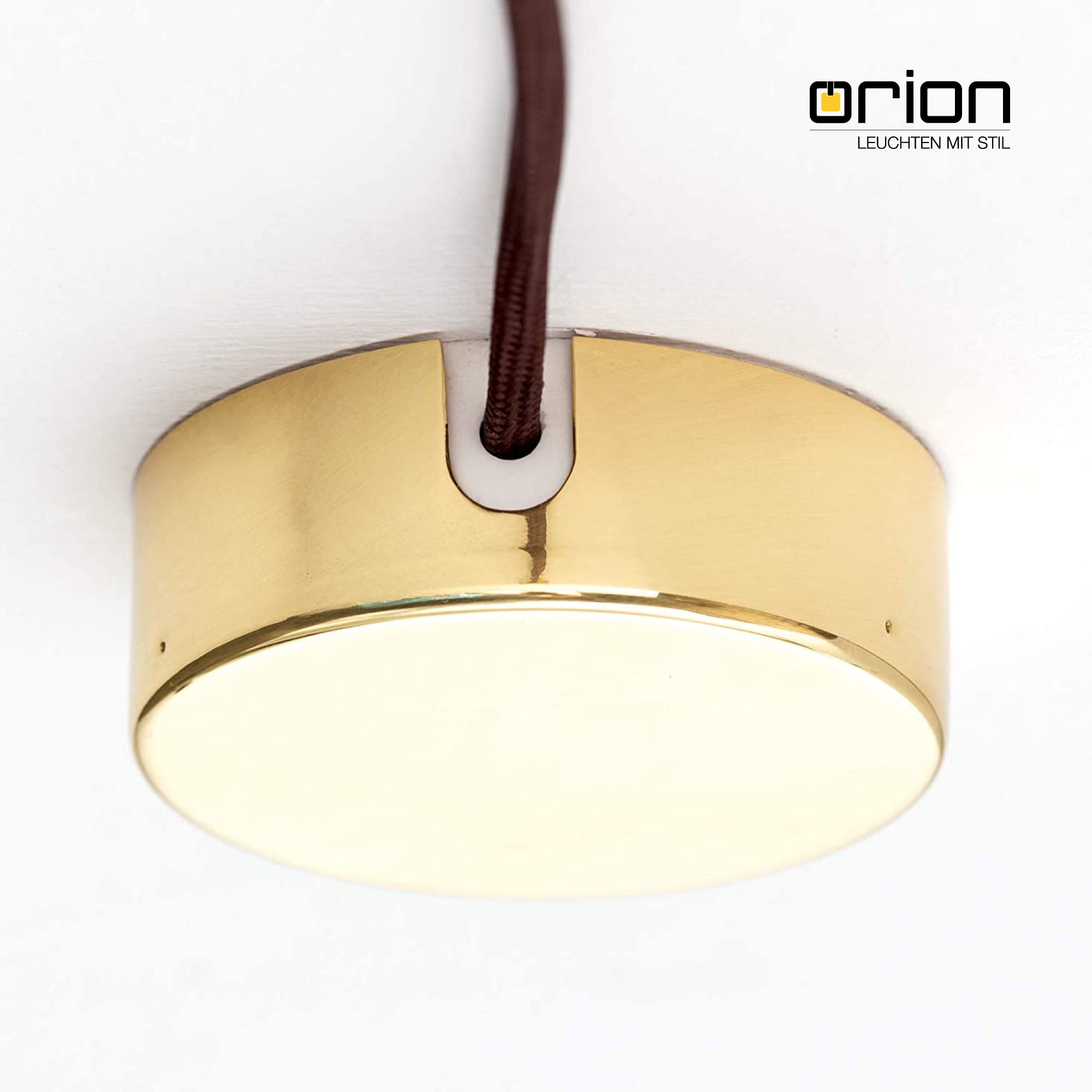 ORION LIGHTSTYLE Junction box canopy, ceiling box, rosette, junction box, shiny cover brass gold - Image 2