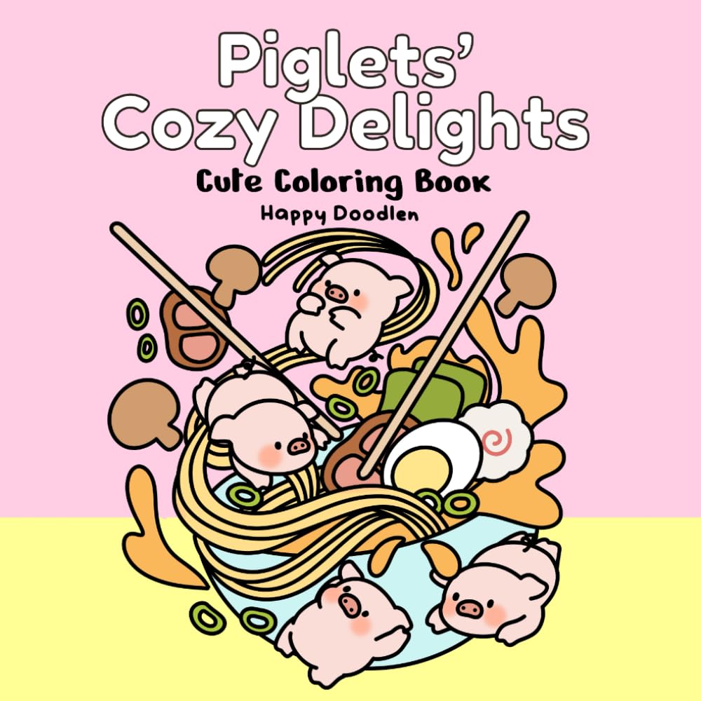 Piglets' Cozy Delights: Cute Coloring Book (Cozy Piglets)
