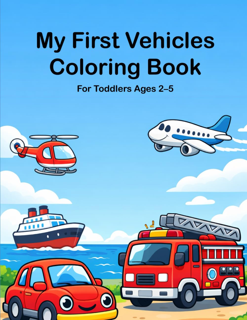My First Vehicles Coloring Book: Simple and Fun Coloring Pages for Toddlers Ages 2–5 (My First Learning)